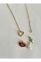 Steel Paperclip Chain Openable Ring Charm Necklace (Eye, Pearl, Sirius) - 3