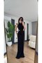 Long dress with side neckline