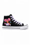 Fun Girl Printed Lilac Lace-Up Ankle Black Kids Sneaker - 3