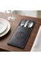 Black Leather Spoon Holder Spoon Fork Case Black Color 6 Pieces
