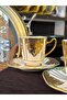 6-Piece Embossed Gold Gilt Colorful Coffee Cup Set 90 ml - 3
