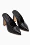 Betti Black Closed-Front Pointed-Toe Women's Heeled Slippers - 3