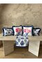 Blue Blanc Series, Suede Fringed 5-Piece Combination Cushion Cover and Runner Set (35X50 and 43X43 cm) - 2