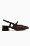 Rossi Brown Knitted Detailed Women's Heeled Sandals - 2