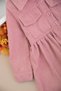 Girl's Long Sleeve Buttoned Dress 1549- P - 4