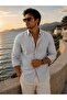 Fit Cut Cotton Linen, Breathable, Light Textured, Button-Up Collar, Men's Linen Shirt - 2