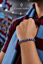 Burgundy Blue Macrame Fan Bracelet Adjustable Unisex Knitted Rope Bracelet - 2