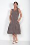 Women's Italian Linen Zero Sleeve Midi Dress with Pockets