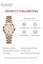 Women's Quartz Watch with Steel Strap Round Dial Zirconium Diamond Decoration Rhombus Cut Design Waterproof Luxurious Analog Wristwatch Gift for Ladies - 4