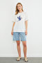 Stoned Bird Printed Crew Neck Casual T-Shirt - 6