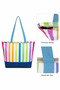 Blue Tr4 Colorful Striped Denim Fabric Sole Beach Bag Selection - 6