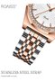 Women's Quartz Watch with Stainless Steel Strap Round Dial Rhinestone Decoration Waterproof Elegant Analog Wristwatch Gift for Women - 5