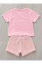 Girl's Duck Print Shorts Set Pink T-Shirt Pink Shorts Summer 2-Piece Set 1-4 Years - 3