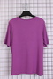 Women's Plus Size Lycra Crew Neck Stone Print Short Sleeve Mom T-Shirt Combed Cotton Blouse - 3