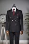 Striped Double-Breasted Suit Black - 3