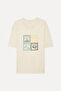 Men's Stone Color Printed Comfort Fit Crew Neck T-Shirt