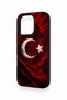 iPhone 16 Pro Compatible Wolf Turkish Flag Patterned Silicone Case - 4