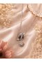Steel Necklace with Sun & Zircon Charms (Silver Color)