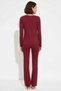 Women's Plus Size Asymmetrical Cut Boat Neck Long Sleeve Spanish Flare Buttoned Ribbed Knitted Suit Casual - 5