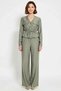 Women's Plus Size Shirt Pants Set, High Neck, Long Sleeve, Viscose Melfi Woven, Relaxed Fit, Casual - 4