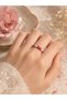Spring Floral Fuchsia Enamel Ring - Adjustable (Gold Color) - 2