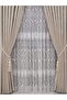 Tulle Curtain Daisy Model Curtain with Full Daisies 1/3 Tightly Pleated Product - 2