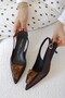 Cica Special Handmade Rose Detailed Pointed Toe Short Kitten Heel Women's Shoes - 4