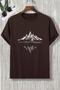 Mountains Printed Crew Neck Cotton Men's T-Shirt Relaxed Fit - 2