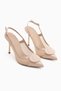 Polina Beige Buckle Detailed Women's Heeled Shoes - 3