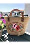 Canaviche Embroidered Bohemian Straw Handbag