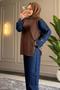 6448 - طقم نسائي أنيق ومريح من قماش التريكو المودال - 6
