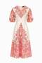 Laser Cut Collared Dress Pink
