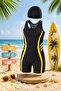 - Swimmer Swimsuit & Cap Set with Back Detail - 3