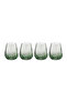 Lefora Green Glass Set of 4 Water Glasses