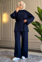6050 - Stylish, Comfortable, Soft Modal Knitted Fabric Women's Set with Waist Tie Detail - 2