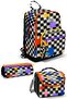 3-piece school bag set: 4-compartment school bag + insulated lunch bag + 3-compartment pencil case
