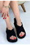 Herşeydrtend Usra Black Leather Powder Buckle Sandals - 2