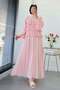 Premium Ruffle Detailed Siena Muslin Skirt Set - Pink