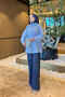 Baby Blue Buttoned Shirt with Front Detail - 2