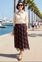 Women's Maxi Asymmetrical Skirt Elastic Waist Chiffon Lined Diamond Pattern Skater Cut Daily Casual Modern - 3