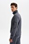 Ar-Ma Men's Half Zipper Sweatshirt Unprinted Basic Left Sleeve Zipper Pocket Slim Fit Scuba Interlock K3 - 5