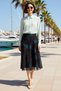 Women's Midi Skirt A-Line Shawl Pattern Tulle Knitted Lined Regular Waist Karyoka Stitched Comfortable Casual Modern - 3