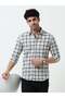 White & Black Check Slub Linen Casual Full Sleeve Shirt