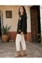 Black Color Boho Art Special Design Hand Knitted Motif Pocket Detailed Jacket - 5