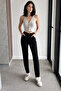Women's Wide Leg Stretchy Black Baggy Jeans