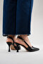 Women's Black Pointed Toe Open Back 8 cm Goblet Heeled Shoes Hary - 8