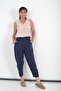 Women's Italian Cotton Lyocell Shalwar Trousers with Elastic Waist and Pockets - 2