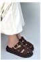 Bellamor Suede Textured Cage Sandals Slippers - 3