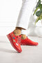 Leaf Patterned Genuine Leather Shoes