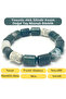 Certified Moss Agate Cylinder Cut Natural Stone Bracelet